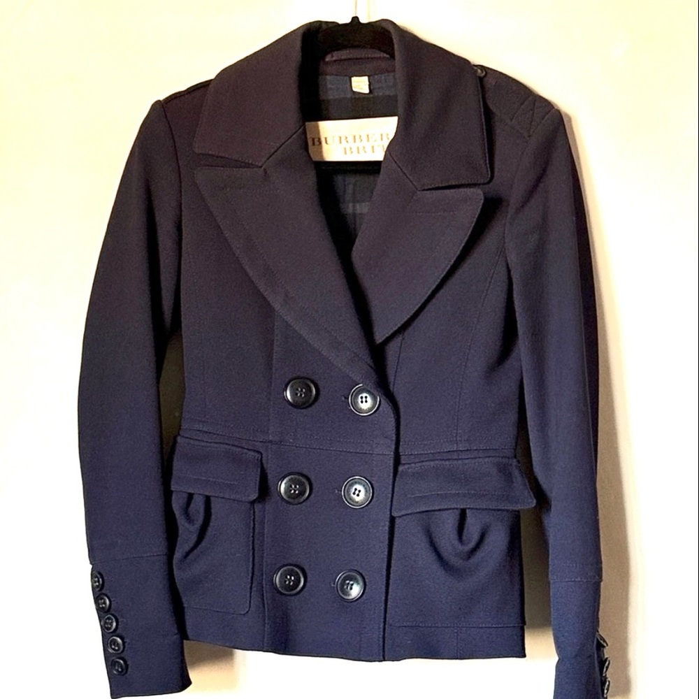 Burberry Women's Dark Blue Double-Breasted Blazer